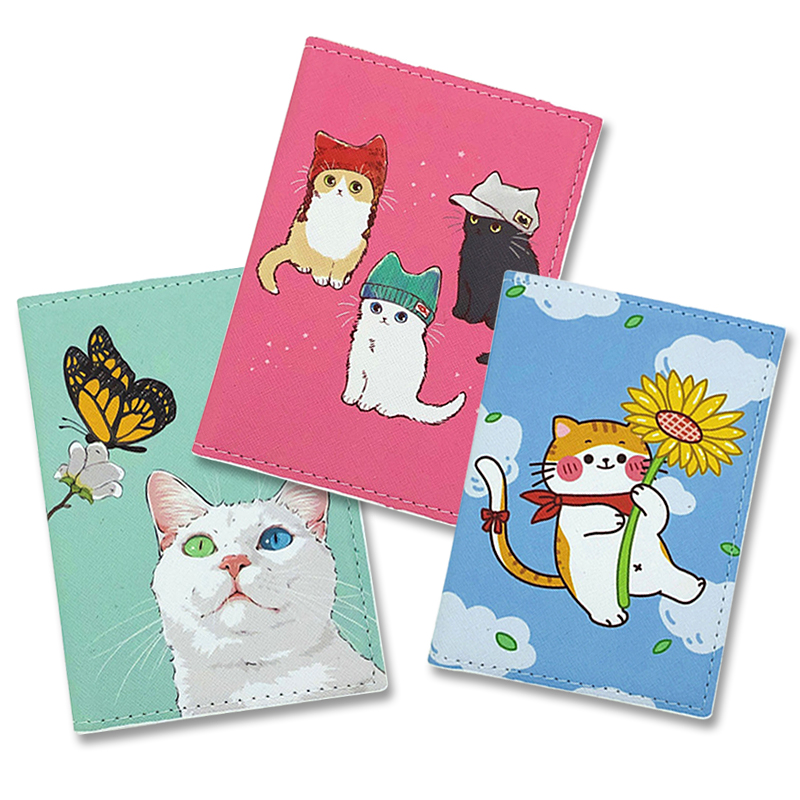 Travel Accessories Overseas - Sevimli Kedi Desen Pasaport Tutucu Yurtdışı