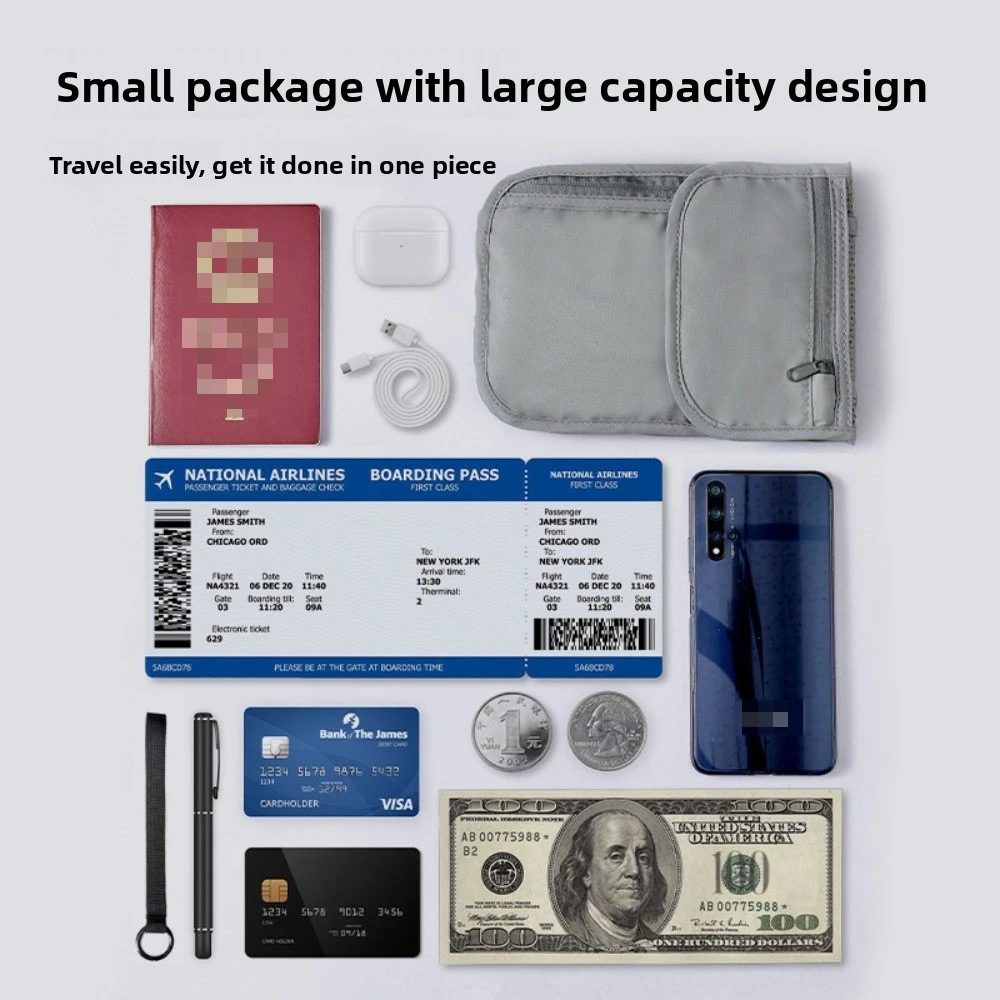 Travel Accessories Overseas - RFID Engelleyici Gizli Seyahat Bel Çantası,