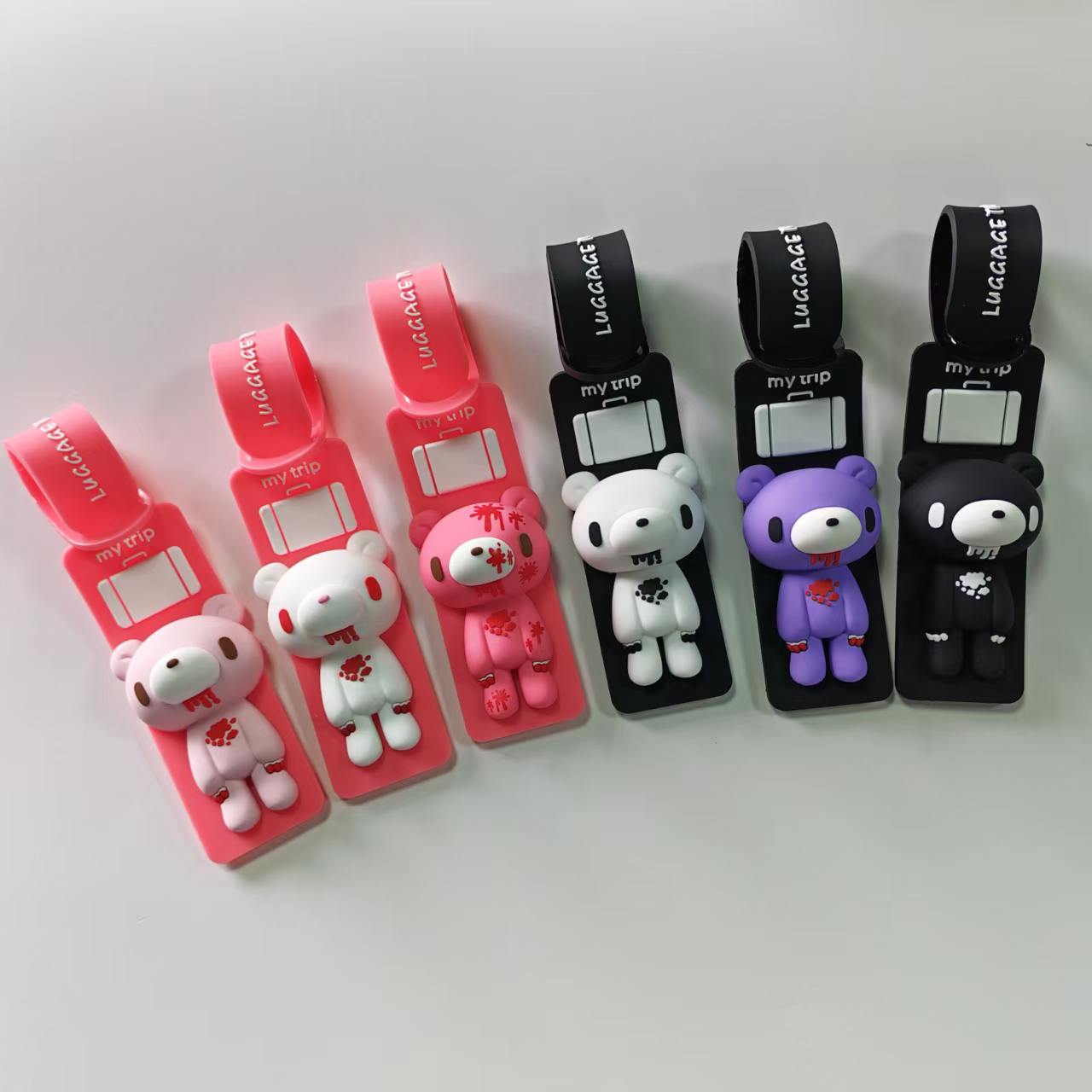 Travel Accessories Unique - Sevimli Karikatür Ayı Silikon Bagaj Etiketi,