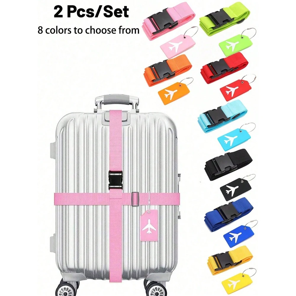 Travel Accessories Unique - Bagaj Etiketi ile Bagaj Askısı Seti