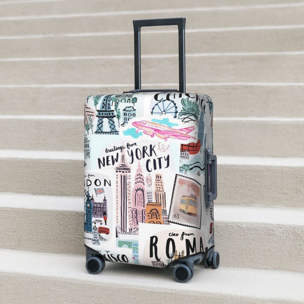 Travel Accessories New York - Seyahat baskılar bavul kılıfı New York