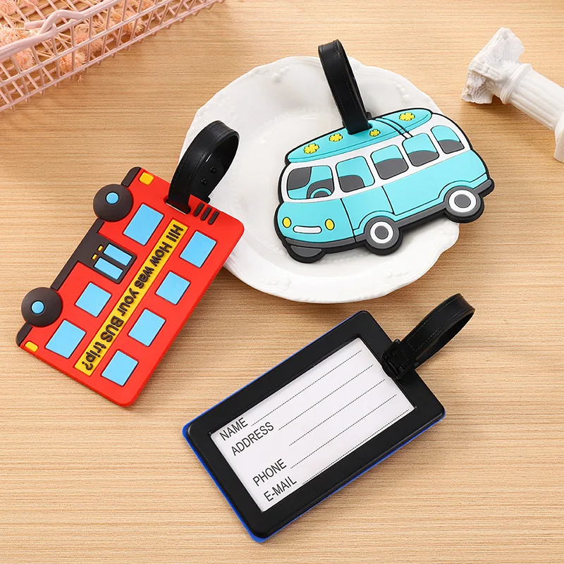 Travel Accessories Unique - Sevimli Karikatür Arabalar PVC Silikon Bagaj