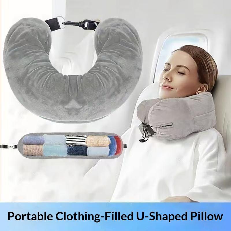 Travel Pillow Inflatable - Uçak Seyahati İçin Doldurulabilir Giysi Saklama