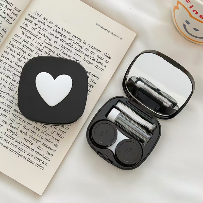 Kalp Kontakt Lens Kutusu Ayna  - Travel Accessories Kit For Women incelemesi ve fiyatı