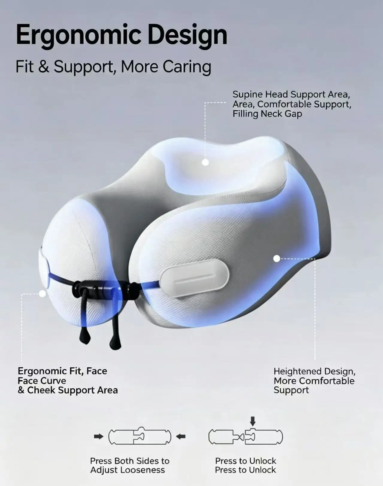 U Şekilli Konforlu Uçak Seyaha - Neck Pillow Memory Foam incelemesi ve fiyatı